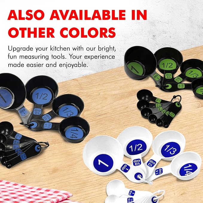 Chef Craft Easy to Read Plastic Measuring Cup Set, 10 Piece - Image 7