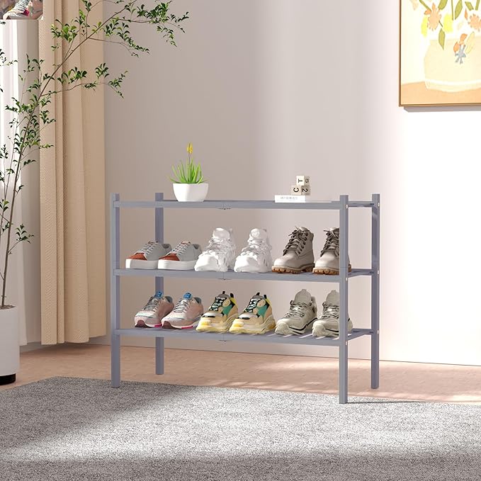 ROMGUAR CRAFT 3 Tier Bamboo Shoe Rack - Image 2