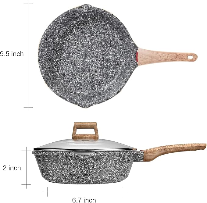 Starunder Induction Nonstick Skillet Frying Pan, Swiss medical stone Omelette - Image 3