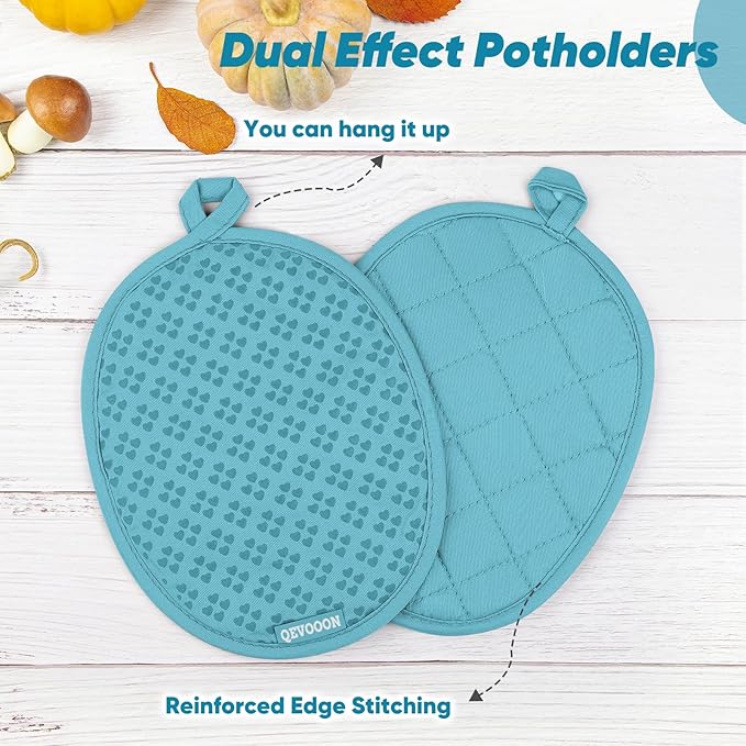 Oven Mitts and Pot Holders 4 Sets, Heat Resistant 500 ℉ Oven Mitt and Pot Holder - Image 4