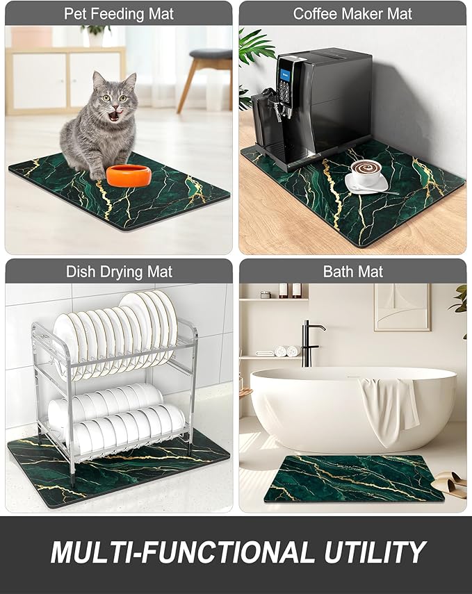 Rnivvi Dish Drying Mat for Kitchen Counter, XL 15 x 24" Cute Marble Absorbent - Image 7