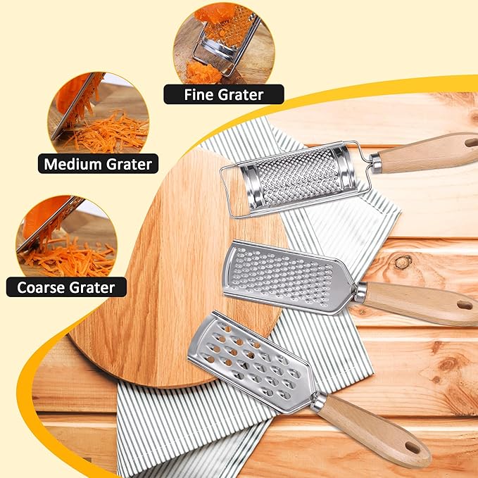 Handheld Cheese Graters with Cleaning Brush Stainless Steel Vegetable Grater - Image 4