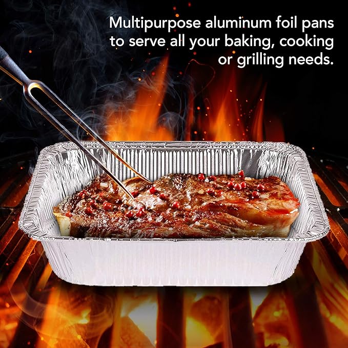 Stock Your Home Aluminum Pans 9x13 Disposable Foil Baking Pans - Image 5