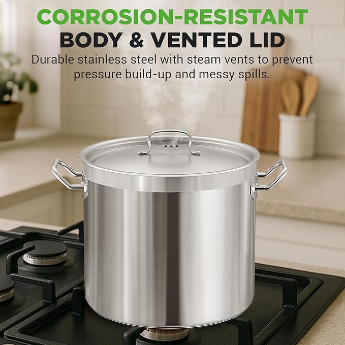 Nutrichef Stainless Steel Cookware Stockpot, 30 Quart Heavy Duty Induction Soup - Image 5