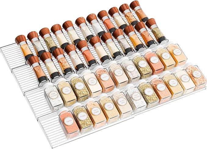 Yieach 8 Pack Adjustable In Drawer Spice Organizer by Yieach