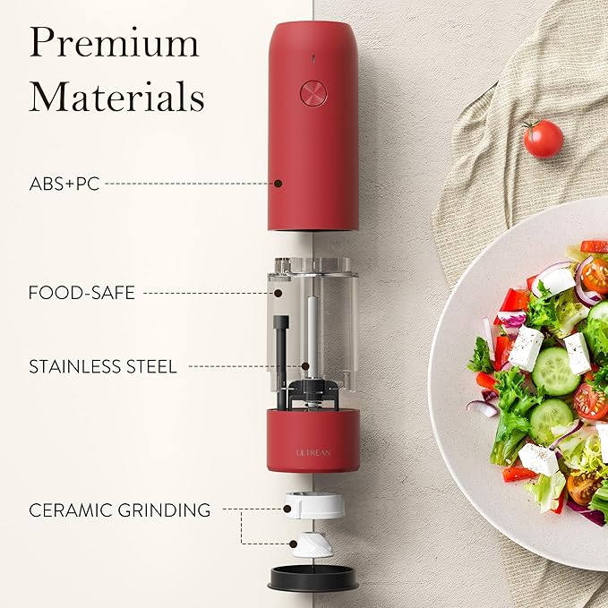 Ultrean Pepper Grinder, Rechargeable Salt and Pepper Grinder - Image 5