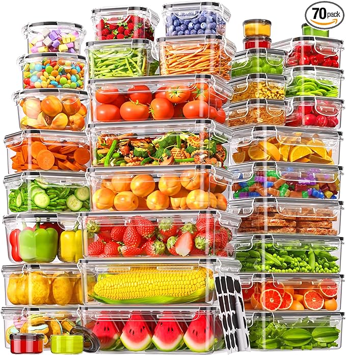 70 PCS Food Storage Containers by KEMETHYFocusesonCreatingEfficientStorageProductswithQualityMaterials