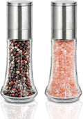 Aelga Salt and Pepper Grinder Set - 4oz Glass Manual Pepper Mill by Aelga