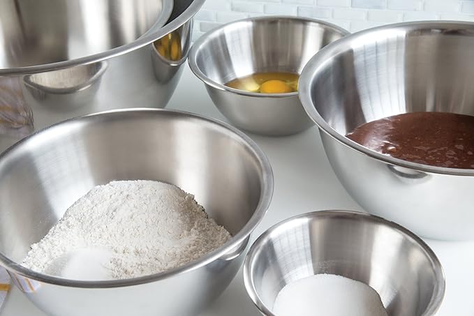 Fox Run 6-Piece Nesting Stainless Steel Polished Mirror Finish Mixing Bowls Set - Image 3
