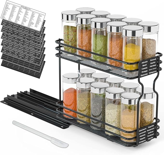 SpaceAid Pull Out Spice Rack Organizer by SpaceAid
