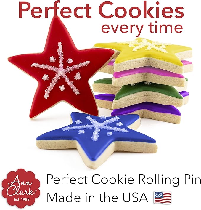 Perfect Cookie Rolling Pin 5/16-in. Fixed Depth Hardwood Made in the USA by Ann - Image 4