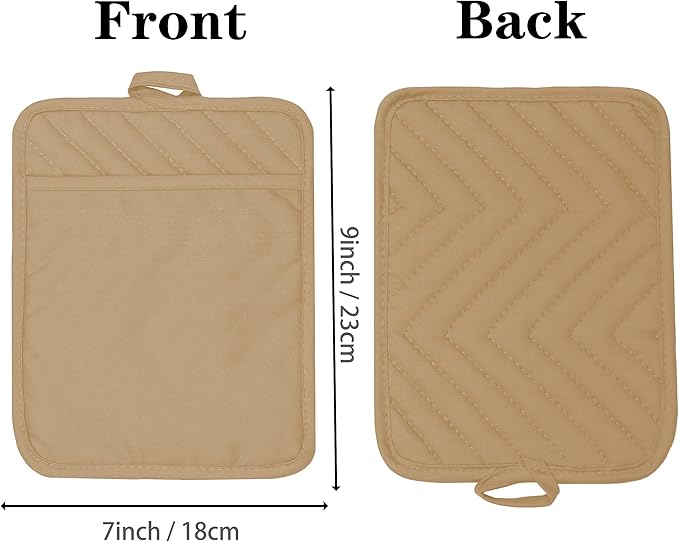 Oven Pot Holder with Pocket Cotton Heat Resistant Coaster Potholder Kitchen Hot - Image 2