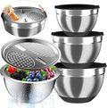 Nicdiet Mixing Bowls with Airtight Lids, Stainless Steel Mixing Bowl Set with 3 by AUFETQ