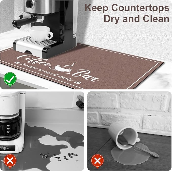 CooRug Absorbent Coffee Mat, Fashion Dish Drying Mat - Image 5