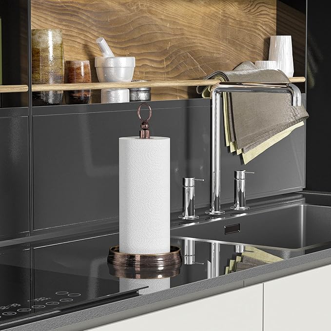 KASUNTO Paper Towel Holder Steel Paper Holder countertop，Black Paper Towel - Image 6