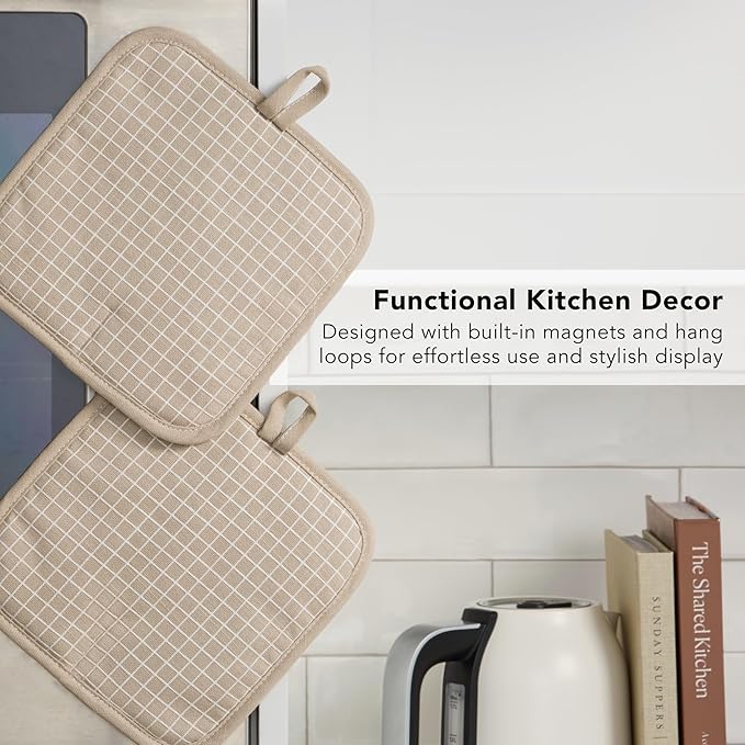 KITCHENAID Gourmet Series Gridlines Pot Holders 2-Pack Set, Heat Resistant up - Image 6