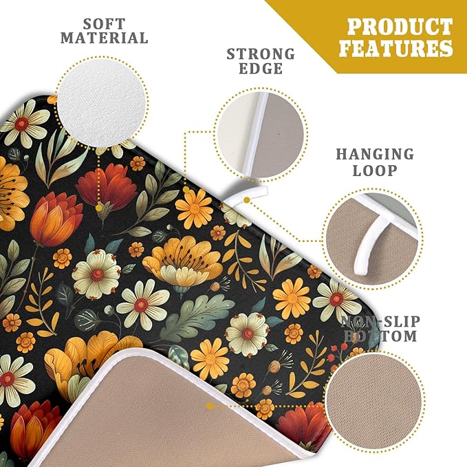 Vintage Boho Floral Dish Drying Mat - Image 4