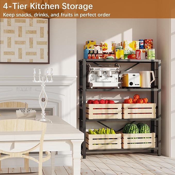 GIOTORENT 4-Wire Heavy-Duty Shelf, Standing Storage Shelves, Metal Shelving - Image 3