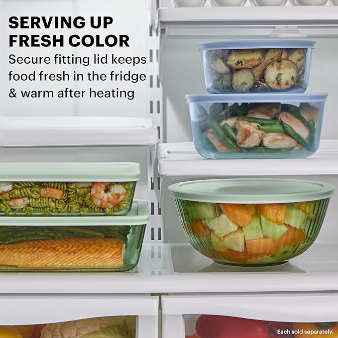 Pyrex Colors Tinted Sculpted Tinted Glass Mixing Bowls - Image 4
