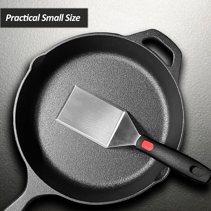 Small Spatula for Cast Iron Skillets, Full Tang silicone Handle, Heat Resistant - Image 9