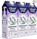 Cleancult Dish Soap Liquid Refills (32oz, 3 Pack) - Plant Based Cleaning Power - Dish Soap that Cuts Grease & Grime - Free of Harsh Chemicals - Uses 90% Less Plastic - Wild Lavender