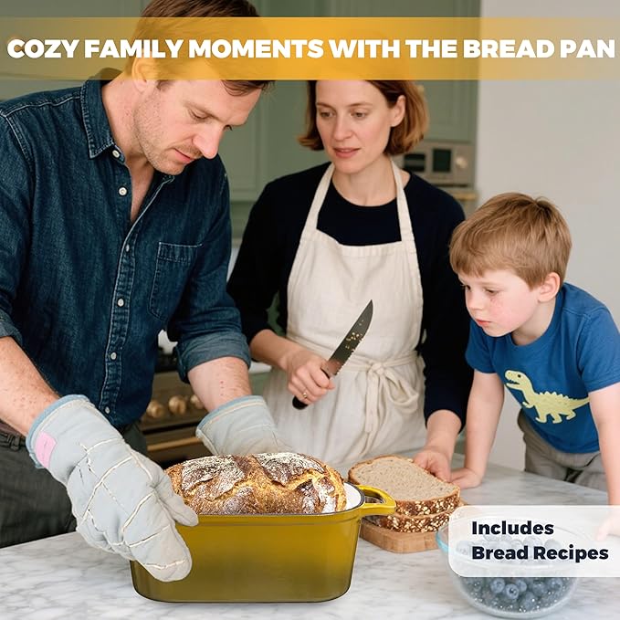 4.6 Quart Dutch Oven for Bread Baking, Combo Oval Enameled Cast Iron Bread Pan - Image 9