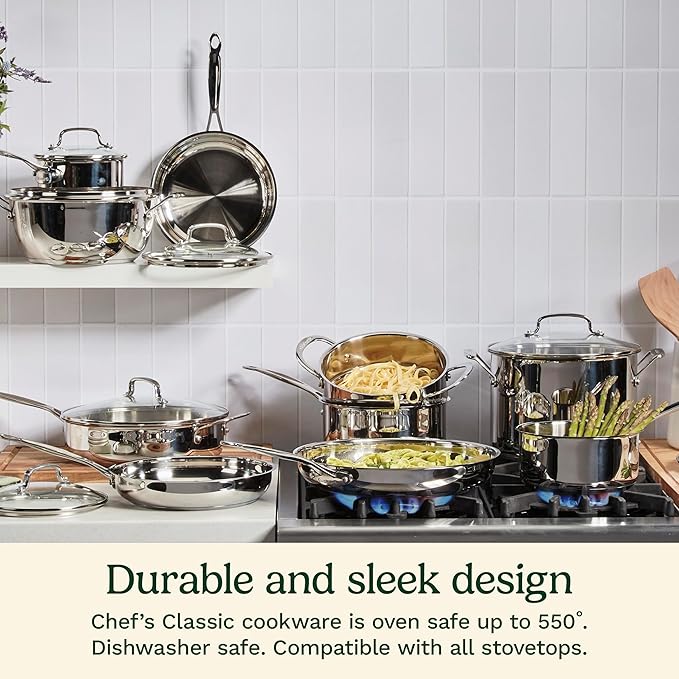 Cuisinart 10-Inch Open Skillet, Stainless Steel Skillet Large Kitchen Pan - Image 4