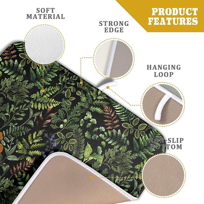 Black Sage Green Plant Dish Drying Mat - Image 4