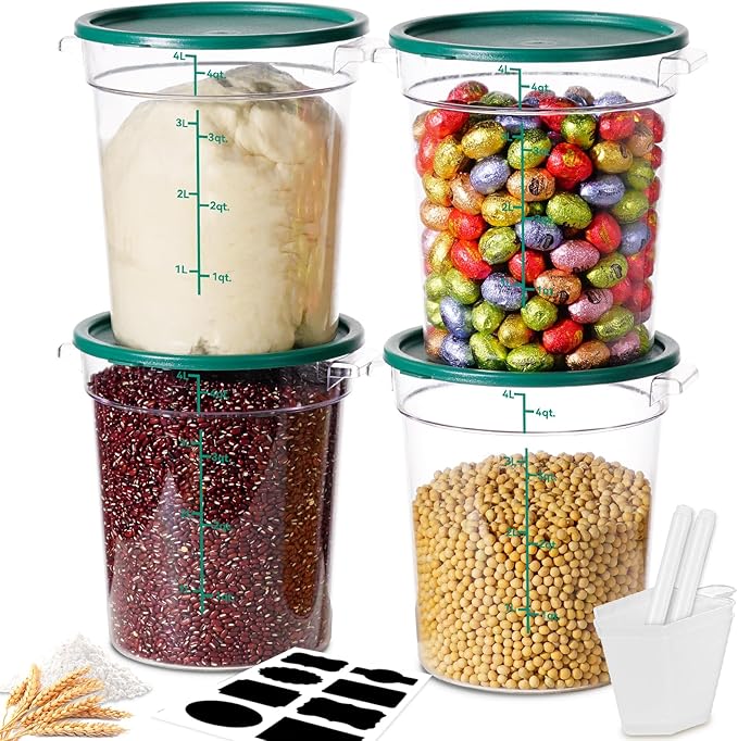 4QT NSF Round Food Storage Containers by SVKLHY