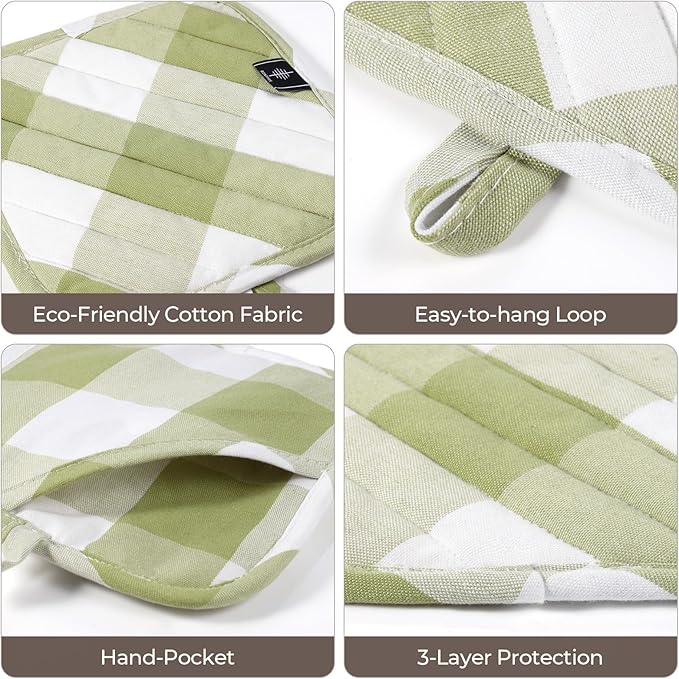 Cotton Pot Holders for Kitchen Heat Resistant Potholder Hot Pads Trivet Coaster - Image 3