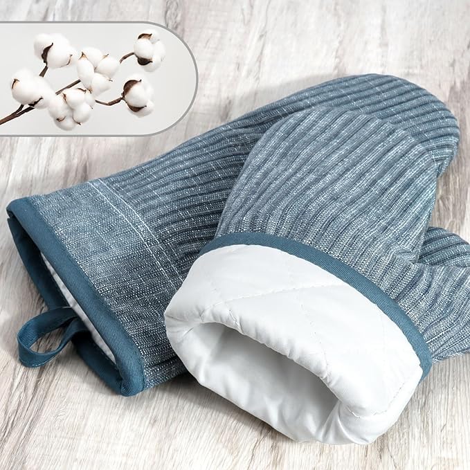 Oven Mitts and Pot Holders, Silicone Oven Gloves, 500 F Heat Resistant Oven - Image 3