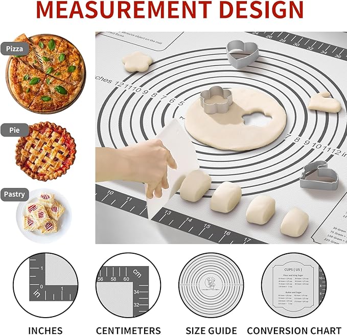 Silicone Baking Mat with Measurement, Non Stick Pastry Mat - Image 2