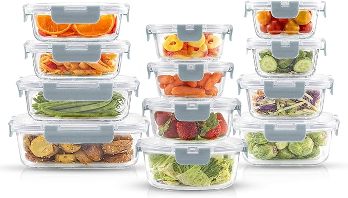 JoyJolt 24pc Borosilicate Glass Storage Containers - Image 8