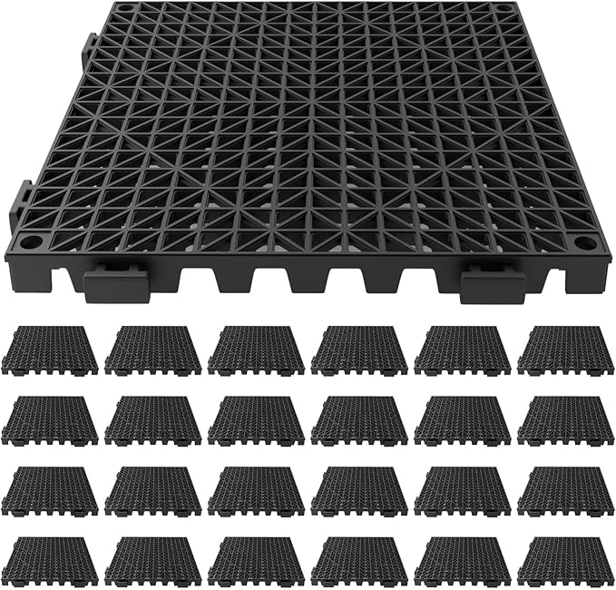 Tioncy 24 Pcs Bar Countertop Supplies Interlocking Mats 12 x 12 Inch Rubber by Tioncy