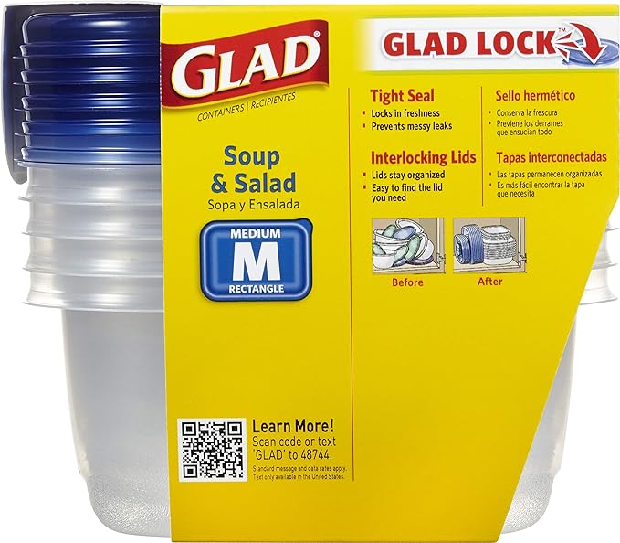 Glad GladWare Medium Rectangle Food Storage Containers - Image 3