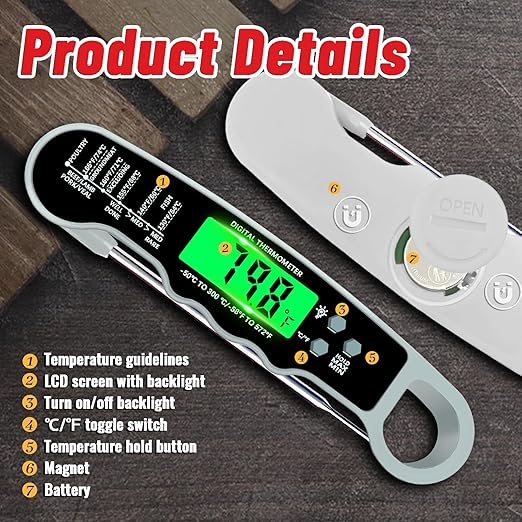 Stocking Stuffers for Men Women Adults: Meat Thermometer Digital, Instant Read - Image 4