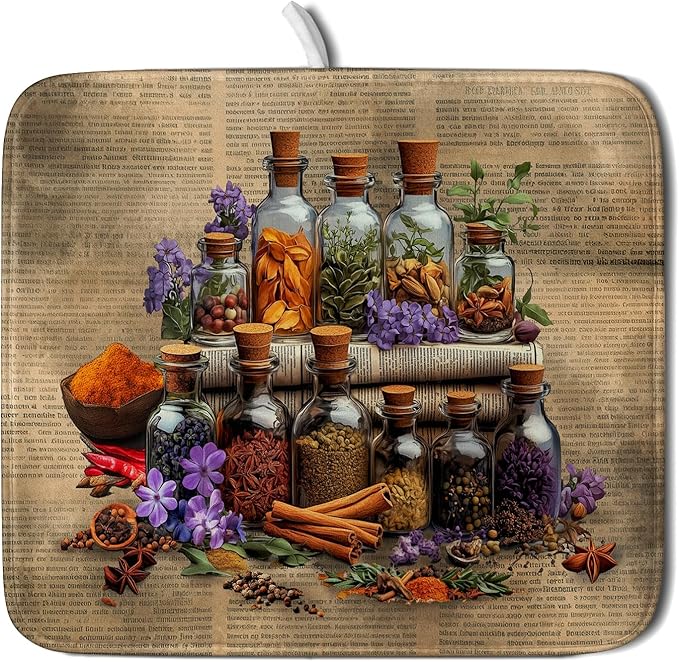 Vintage Kitchen Dish Drying Mat by Giwawa