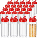 Zhehao 24 Pieces Plastic Spice Containers Plastic Spice Bottles Clear Reusable by Zhehao