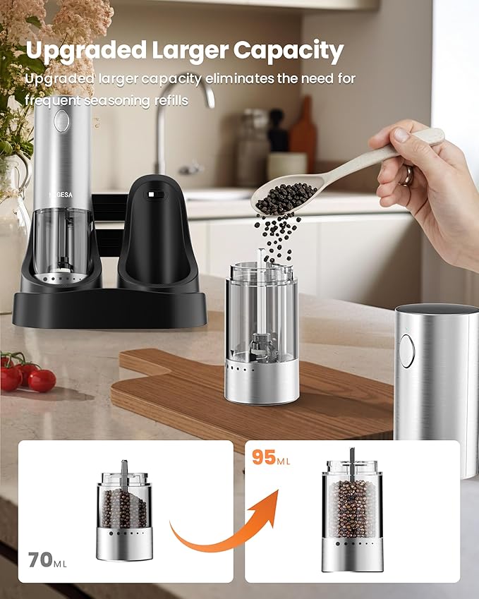 Electric Salt and Pepper Grinder Set - Image 4