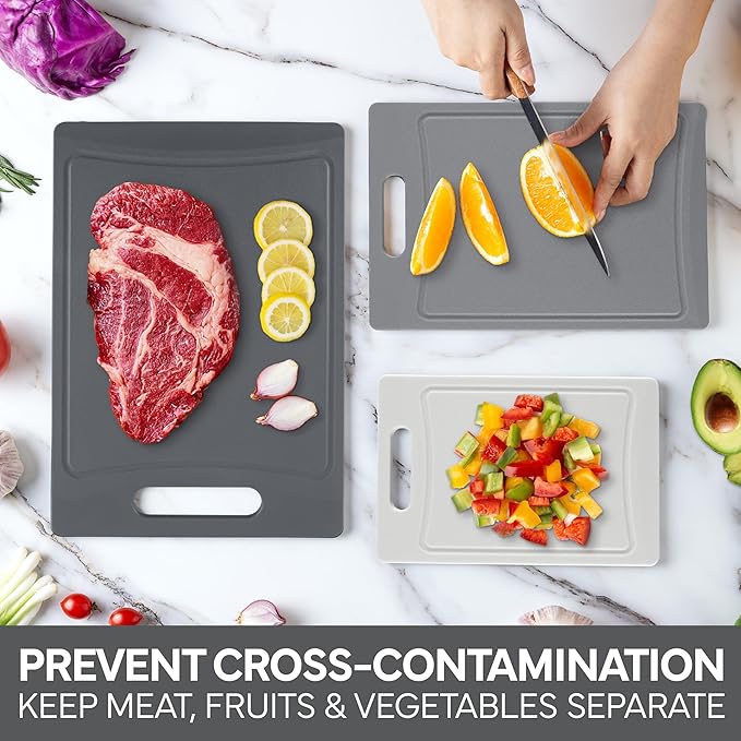 COOK WITH COLOR Non-Slip Cutting Board Set – Kitchen Essentials with Easy Grip - Image 6