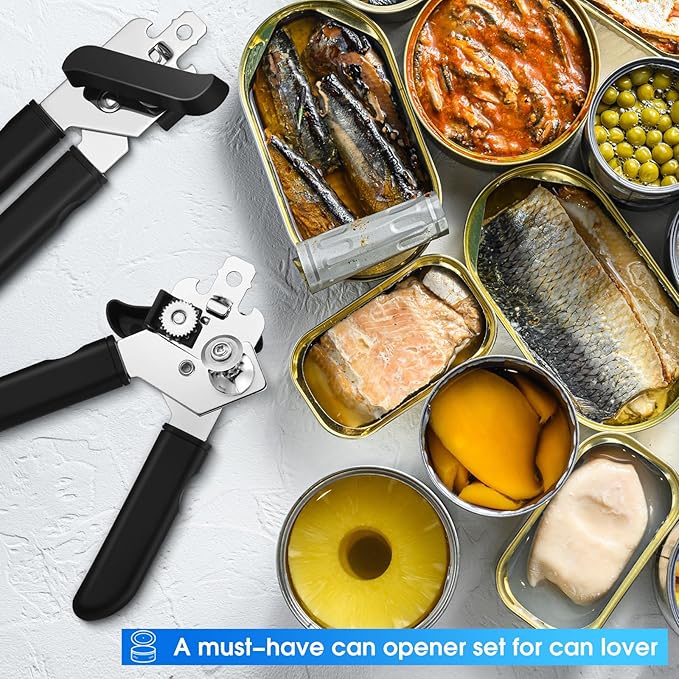 Gisafai 8 Pcs Can Opener, 3-in-1 Multifunctional Manual Can Openers, Stainless - Image 6