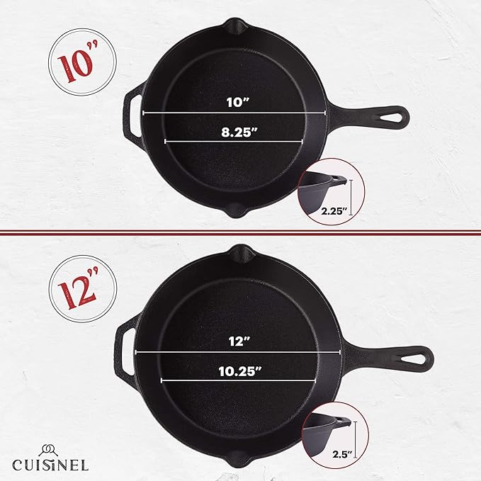 Cuisinel Cast Iron Skillets Set - Image 5