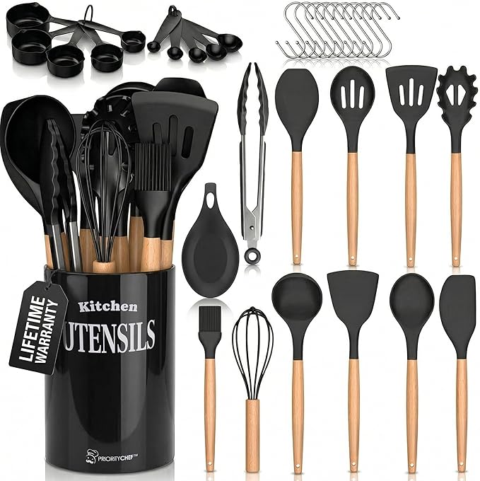 PriorityChef Silicone Cooking Utensil Set by PriorityChef