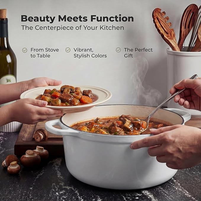 Zulay Kitchen 6 Quart Enameled Cast Iron Dutch Oven Pot - Image 7