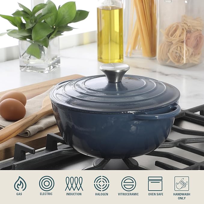 Gibson Home Addlestone 2.65 Qt Enameled Cast Iron Dutch Oven Pot - Image 4