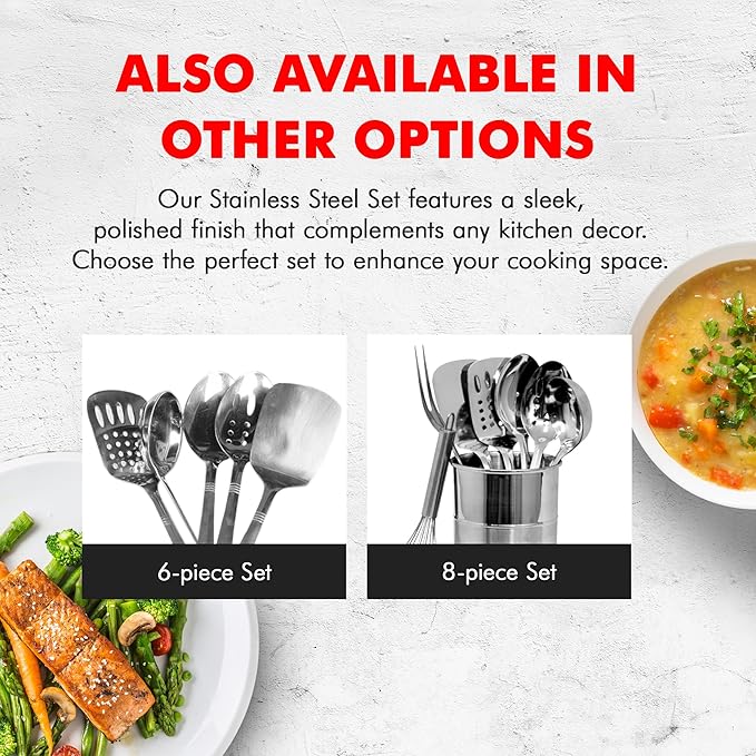 Chef Craft Select Kitchen Tool and Utensil Set, 6 Piece Set, Stainless Steel - Image 7