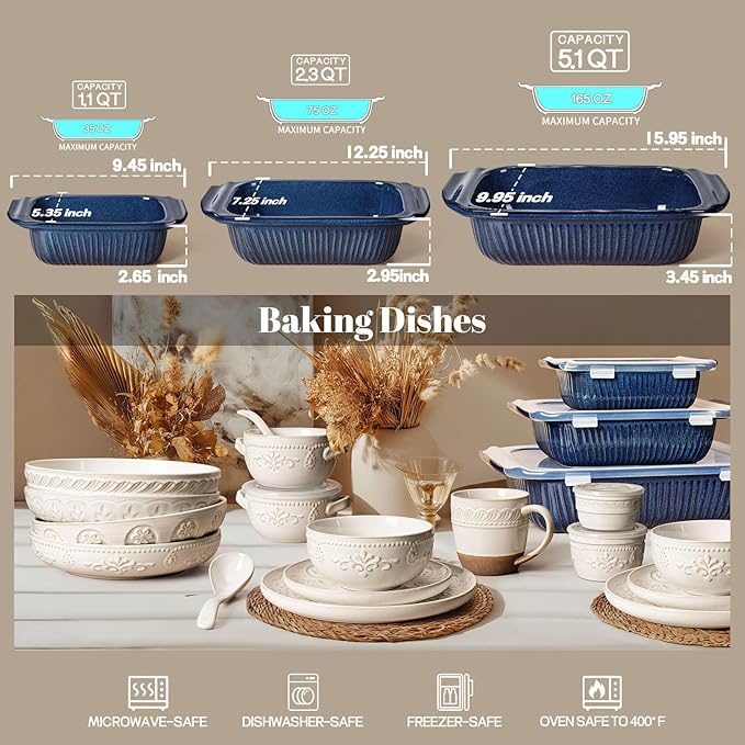Artena Casserole Dishes For Oven, Ceramic Baking Dish, Large Lasagna Pan - Image 7