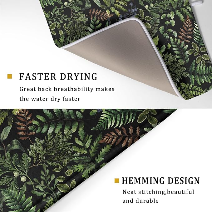 Black Sage Green Plant Dish Drying Mat - Image 3