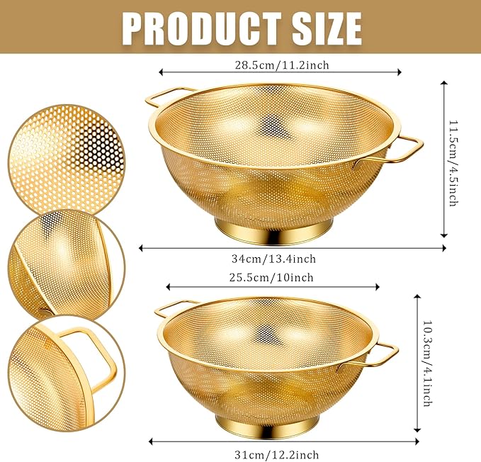 Strainers and Colanders Set, Dishwasher Safe - Image 3