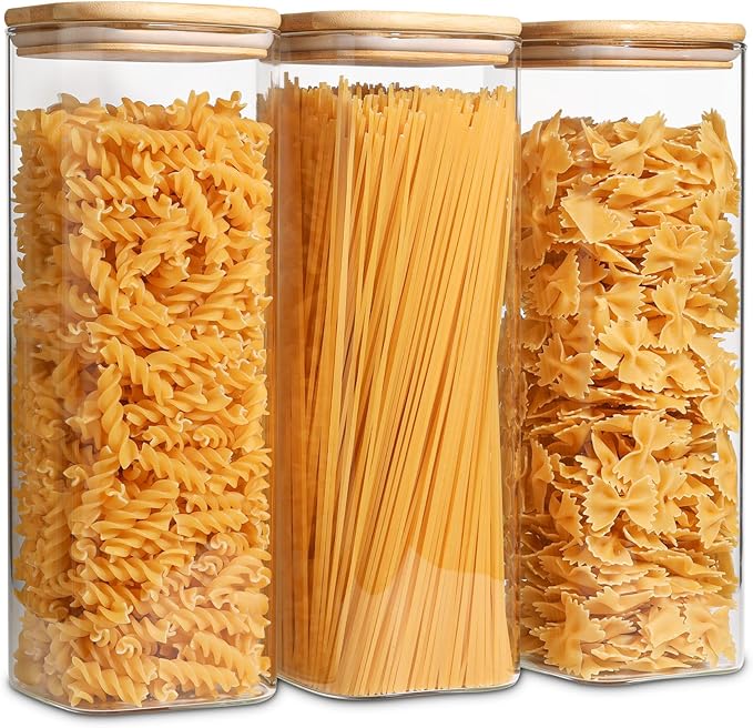 ComSaf Glass Spaghetti Pasta Storage Containers by ComSaf